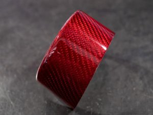 Alfa Romeo Stelvio Front V Shield Grill Frame + Emblem Frame Kit - Carbon Fiber - QV Model - Red Candy